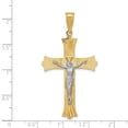 thumbnail image 3 of FB Jewels 14K Two Tone Gold Polished Satin D/C Crucifix Cross Pendant, 3 of 4