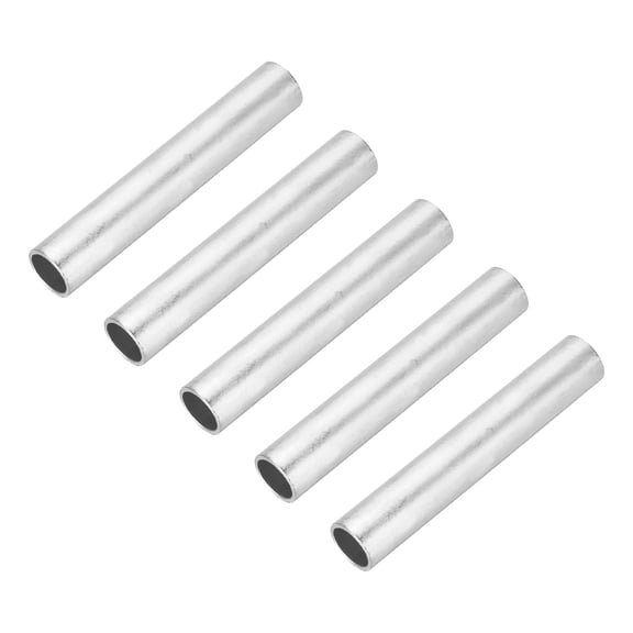 Uxcell 5 Pcs Red Copper Non Insulated Butt Connectors, GT-35 2 AWG Butt Connectors Crimp Wire Crimps Terminals Fittings for Wire Connection Hardware Supplies, Silver Tone
