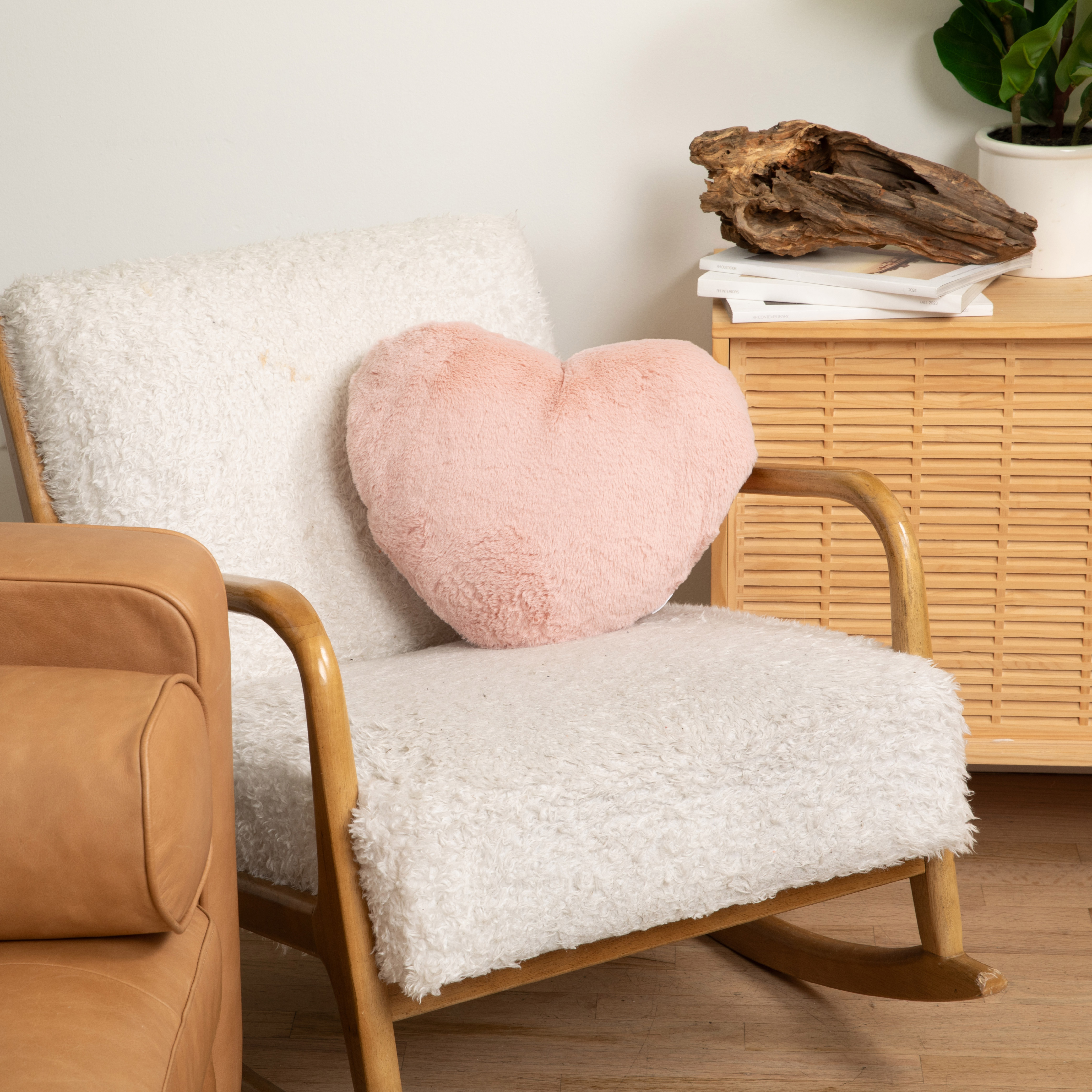 Hugimals Super Sized Heart to Hug 8 lb Weighted Pillow In Antique Rose | Soft Anxiety and Stress Relief Sensory Pillow for Self-Care, Comfort, Relaxation, Sleep, With Cozy Hand Pocket