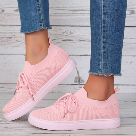 

NEGJ Ladies Platform Shoes Flat Casual Shoes Fashion Soft Sole Breathable Casual Shoes