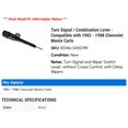 thumbnail image 2 of Turn Signal / Combination Lever - Compatible with 1982 - 1988 Chevy Monte Carlo 1983 1984 1985 1986 1987, 2 of 2