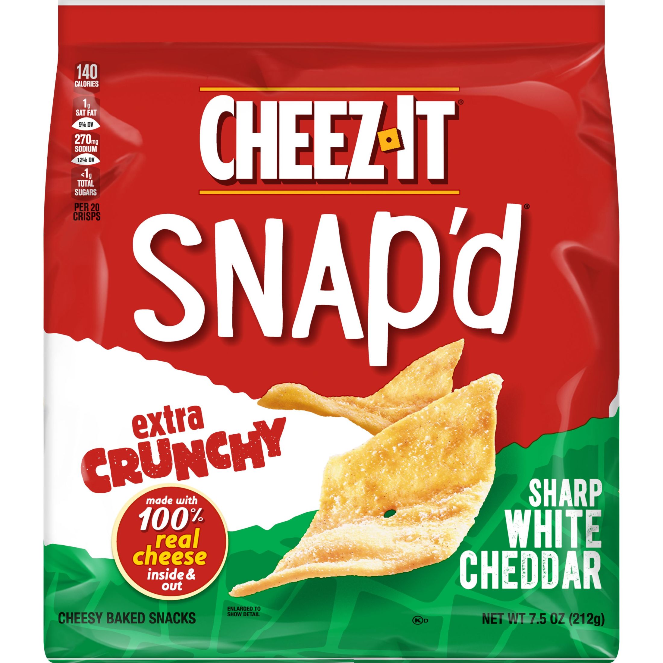 Cheez-It Snap'd Sharp White Cheddar Cheese Cracker Chips, Thin Crisps, 7.5 oz - image 5 of 8