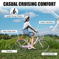 thumbnail image 4 of Ktaxon 26 Inch Folding Beach Cruiser Bike, 7 Speed Womens Bike with Foldable Basket, Lock & Rack, Pink, 4 of 8