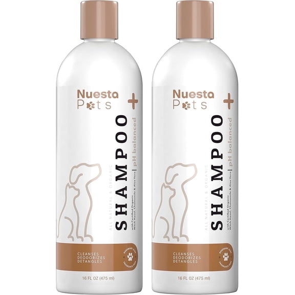 Nuesta Pet Shampoo for Dogs & Cats, Unscented, 16 Oz (2 Pack)
