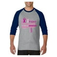 thumbnail image 1 of MmF - Mens Raglan Sleeve Baseball T-Shirts, up to Size 3XL - Fight Breast Cancer, 1 of 4