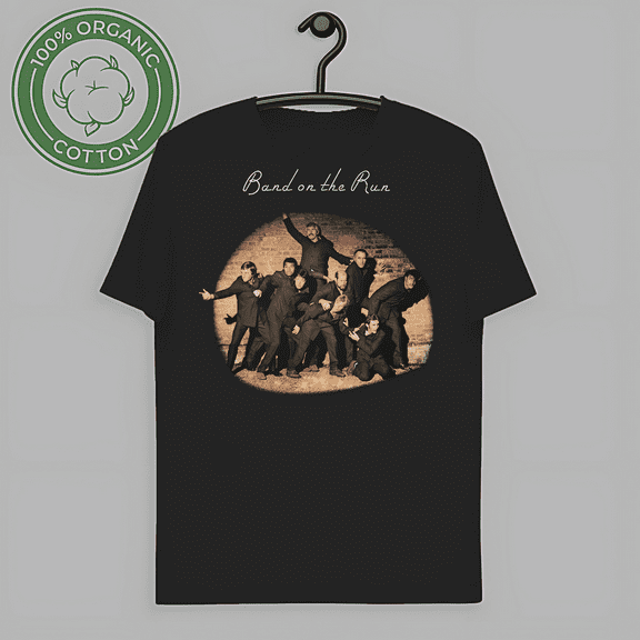 RARE Paul McCartney Wings Band On The Run T-shirt black All sizes 2F60-TH56284