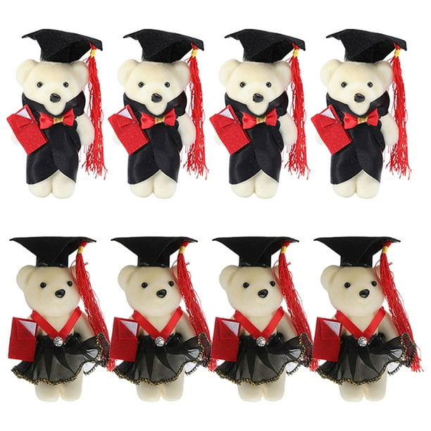 8 muñecos pequeños de graduación para decorar ramos Mini oso de peluche de graduación Decoración de muñecos de graduación