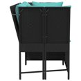 thumbnail image 3 of vidaXL Garden Sofa with Cushions Black Poly Rattan, 3 of 5
