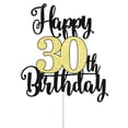thumbnail image 3 of Decoración para tartas Dxsdgetue con purpurina para cumpleaños número 30, color negro y dorado, 3 of 8