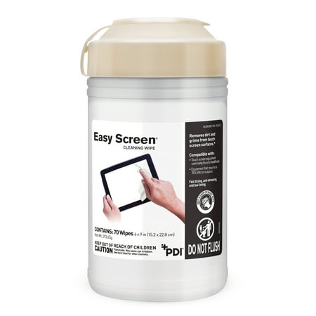 Easy Screen Cleaner Wipes, Cleaning Wipes for Electronics, 6 in x 9 in, 70 Wipes, 1 Pack