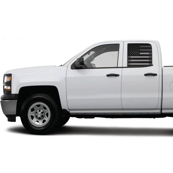 Universal American Flag Vinyl Window Decal Sticker Set for Cars and Trucks Fits Any Truck Rear Windows - Set of Two