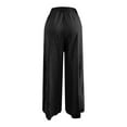 thumbnail image 5 of Women's High Waisted Linen Pants, Bohemian Style Wide Leg Casual Trousers with Pockets, Flowy Beach Vacation Outfits for Summer Travel and Daily Wear Black M, 5 of 8