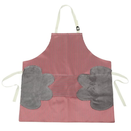 

Cooking Apron Double-Side Hand Wiping Oxford Cloth Apron Oil-Proof Pocket Apron With Adjustable Buckle Red