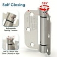 thumbnail image 2 of Treasem Self Closing Door Hinges, Auto Closing Spring Hinges with Adjustable Tension, UL Listed, 3.5 inch, 5/8'' Radius Corners, 1 Pack, Satin Nickel, 2 of 6