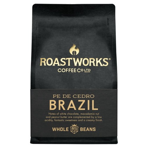 Roastworks Brazil Whole Bean Coffee 200g, British Import (Pack of 2)