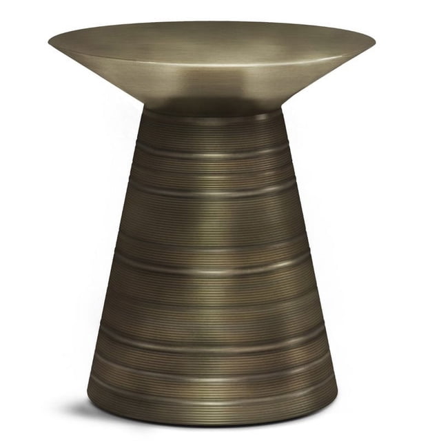 Allora Table d'Appoint Contemporaine en Métal de 18 Pouces en Or Antique