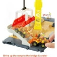 thumbnail image 6 of Matchbox Action Drivers Constructon Site Playset with 1:64 Scale Toy Car Bulldozer & Moving Crane, 6 of 7