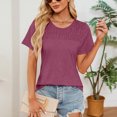 thumbnail image 5 of Shirts For Women Sevevn Womens Fashion Summer Casual Solid Short Sleeve Blouse T-Shirt Lightweight Top, 5 of 8