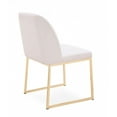thumbnail image 4 of Set of Two White Gold  Faux Leather Fabric Dining Chairs, 4 of 4