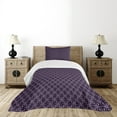thumbnail image 4 of Ambesonne Geometric Quilted Bedspread Set 2 Pcs, Abstract Pattern Winter, Twin Size, Mauve Lavender Purple, 4 of 5