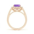 thumbnail image 2 of ANGARA Natural 2.2 Ct. Amethyst with Diamond Halo Ring in 14K Rose Gold for Women (Ring Size: 12), 2 of 8