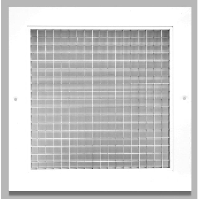 Hvac Premium Rejilla de aire de retorno de caja de huevos con núcleo de cubo de 10.0 x 10.0 in, aluminio a prueba de óxido, cubierta para conducto de ventilación Hvac, color blanco [Dimensiones exteri