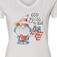 thumbnail image 4 of Inktastic God Bless the USA Gnome Women's V-Neck T-Shirt, 4 of 5