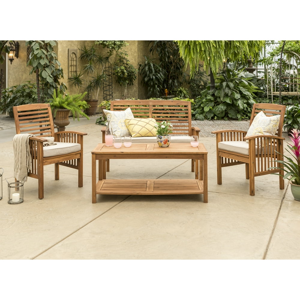Manor Park 4Piece Outdoor Patio Conversation Set, Brown