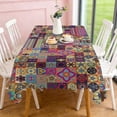 thumbnail image 5 of Rectangle Table Cloth, Waterproof Heavy Duty Vinyl Tablecloths, Wipeable Washable Table Cover Floral Rustic Seasonal Table Cover for Party Picnic Dinner Decor (Boho, 60" X 120"), 5 of 7
