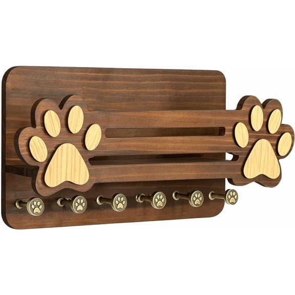 Wooden Paw Wall Hooks Shelf Key Holder