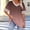 Brown, variant on Women's Plus Size Summer Gradient Print T-Shirt, V-Neck Lightweight Breathable Loose Short Sleeve Layering Top Hot Pink S