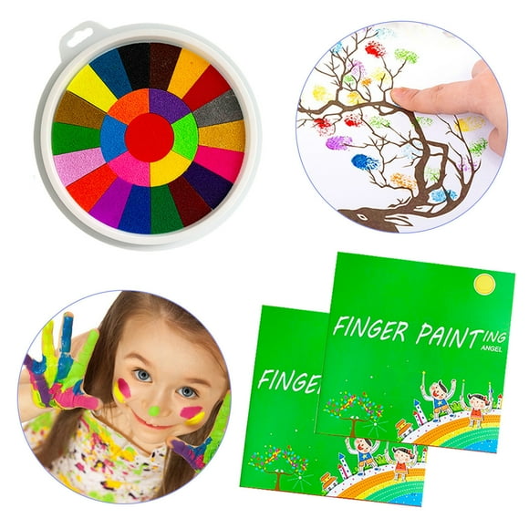 Pisexur Baby Toys Funny Finger Painting Kit Finger Drawing Toys 40 Page Drawing Book Finger Paints Christmas Gifts 10ml Baby Dolls,Car Toys for 3-5 Years Boys Girls