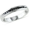 Men's 1/4 Carat T.W. Black Diamond Sterling Silver Wedding Band