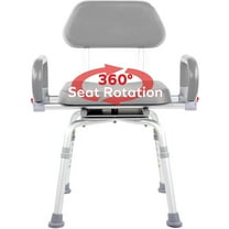 Platinum Health Revolution Shower Chair Padded Swivel Seat, Back, Arms, Adjustable Height