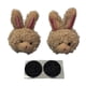 thumbnail image 3 of 1 par de adornos decorativos con forma de cabeza de conejo de peluche de dibujos animados. Marrón, 3 of 8