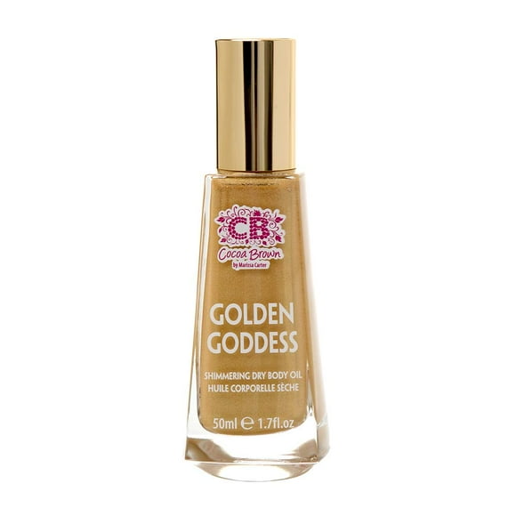 Cocoa Brown Goddess Highlighter - Bronzing Shimmer Oil - Shimmer Tanning Oil for Face and Body (1.7 oz) (Golden)