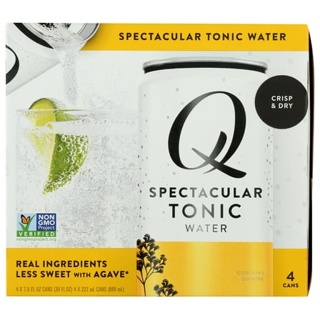 Pack of 6, Q Tonic Crisp & Dry Spectacular Tonic Water, 4 cans - 30 fl oz