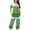 Green, variant on Amvlyk Pajamas Set for Women 2 Piece PJ Sets Round Neck Button Down Short Sleeve Top with Capri Wide Legs Short Printed Loungewear for Summer Sleepwear Causal Home Clothes Sleep Nightwear Outfits