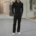 thumbnail image 4 of ibiyuan Sweat Suits Men 2 Piece Autumn Winter Casual Outfits Hoodie Pullover Tops Sweatsuit Pants Tracksuits Sportwear Set,Black, 4 of 5