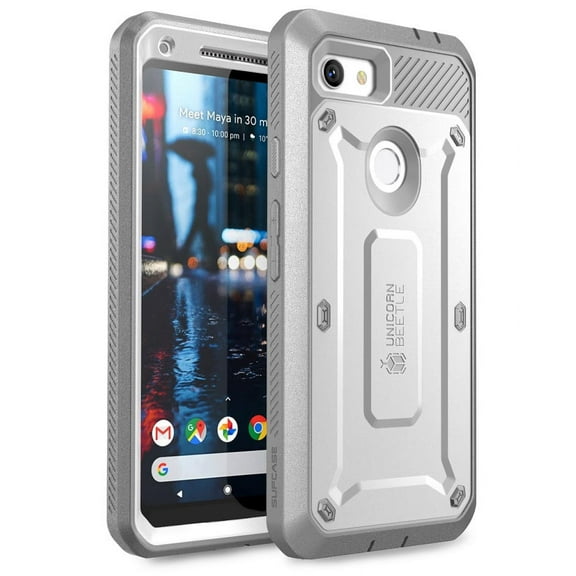 SUPCASE Unicorn Beetle Pro Series Design for Google Pixel 3a XL Case, Full-Body Rugged Holster Case with Built-in Screen Protector for Google Pixel 3a XL 2019 Release (White)