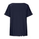 thumbnail image 4 of Blusa de manga corta con estampado de cuello redondo de algodón y cáñamo para mujer OAVQHLG3B Store  lin121212, 4 of 5