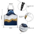 thumbnail image 3 of Blue Marble Gold Wave Pattern Kids Aprons for Girls and Boys,Adjustable Neck Strap Toddler Aprons for Kids Cooking Baking, 3 of 6