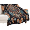 thumbnail image 6 of Tribal Feather Boho Throw Blanket for All Season,Nature Retro Print Throw Blanket Super Soft Lightweight Warm Plush Blankets for Sofa Bed Couch Bedroom Home Décor 30"x40", 6 of 7