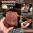 thumbnail image 2 of Tingzi Multifunctional Compact Wallet, Handmade Leather Card Holder/Wallet, Slim Minimalist Wallet, Built-In Pen Slot, Wallet For Put Flat Banknotes For Daily Commuting, Business, Travel, 2 of 8