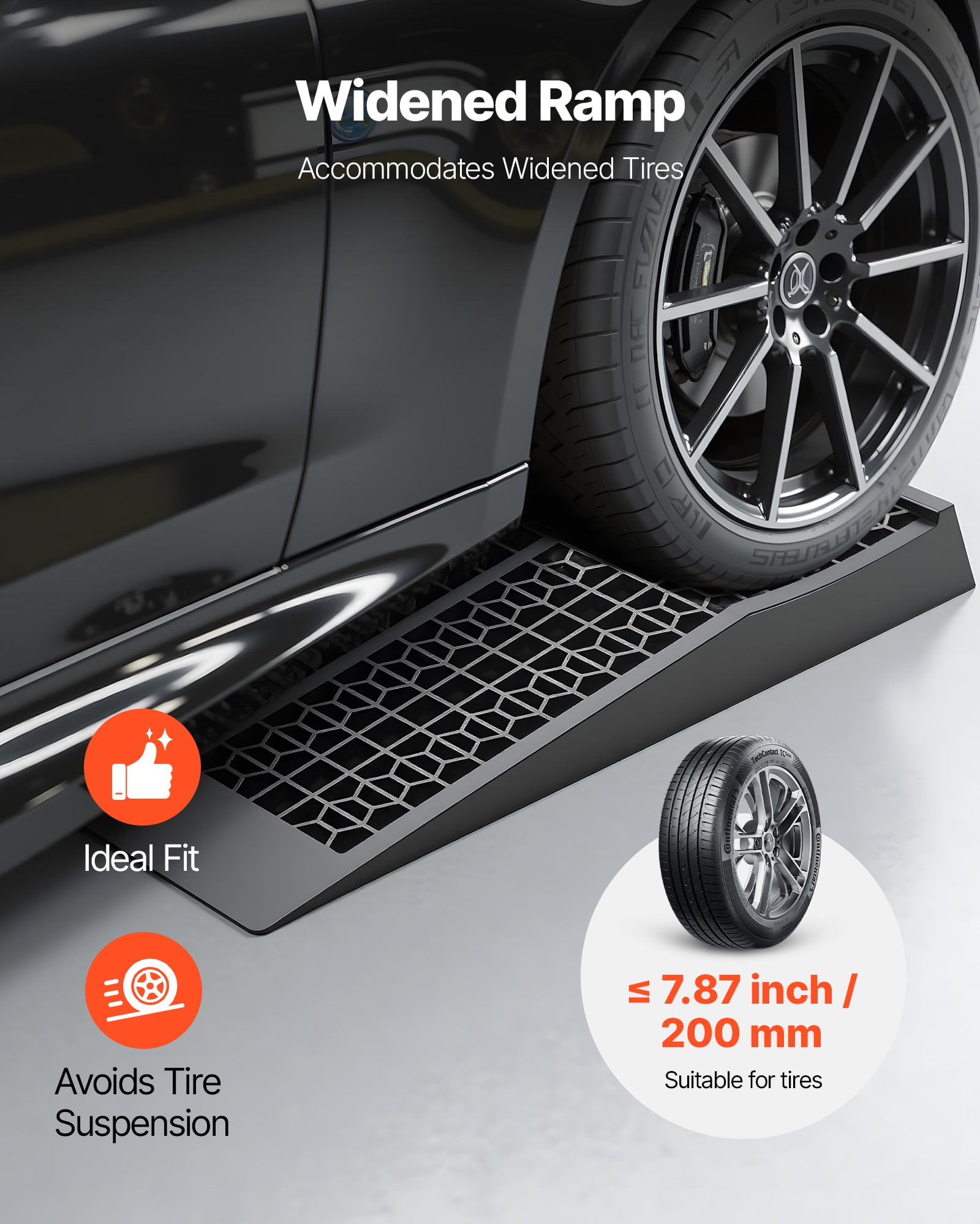 VEVOR Car Ramps, 2 PCS 20000 lbs GVW Capacity, 2.56 in Lift Height, Portable Low Profile Car Service Ramps for Home Garage Maintenance & Oil Changes, Heavy Duty for Low Chassis Vehicle & Support Jack