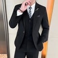 thumbnail image 5 of Trajes para hombre (Blazer + chaleco + pantalones), moda de negocios para hombre, versión coreana, ropa profesional de boda ajustada, vestido de caballero 5XL, 5 of 5