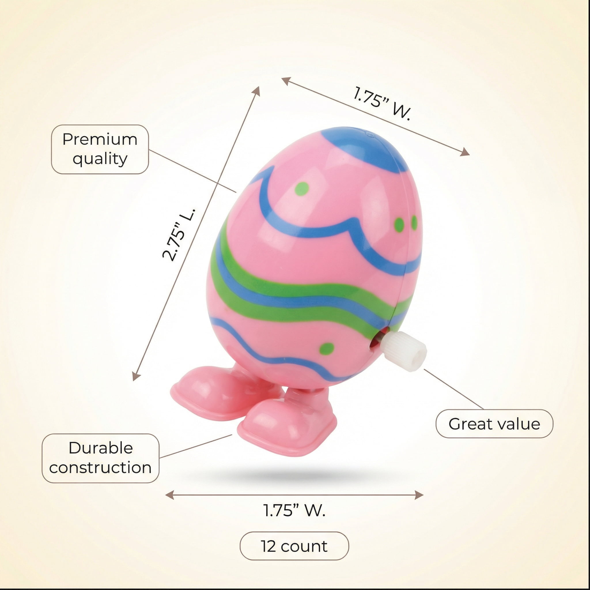 Wind Up Easter Eggs Colorful Decorated Hopping 12 Pack