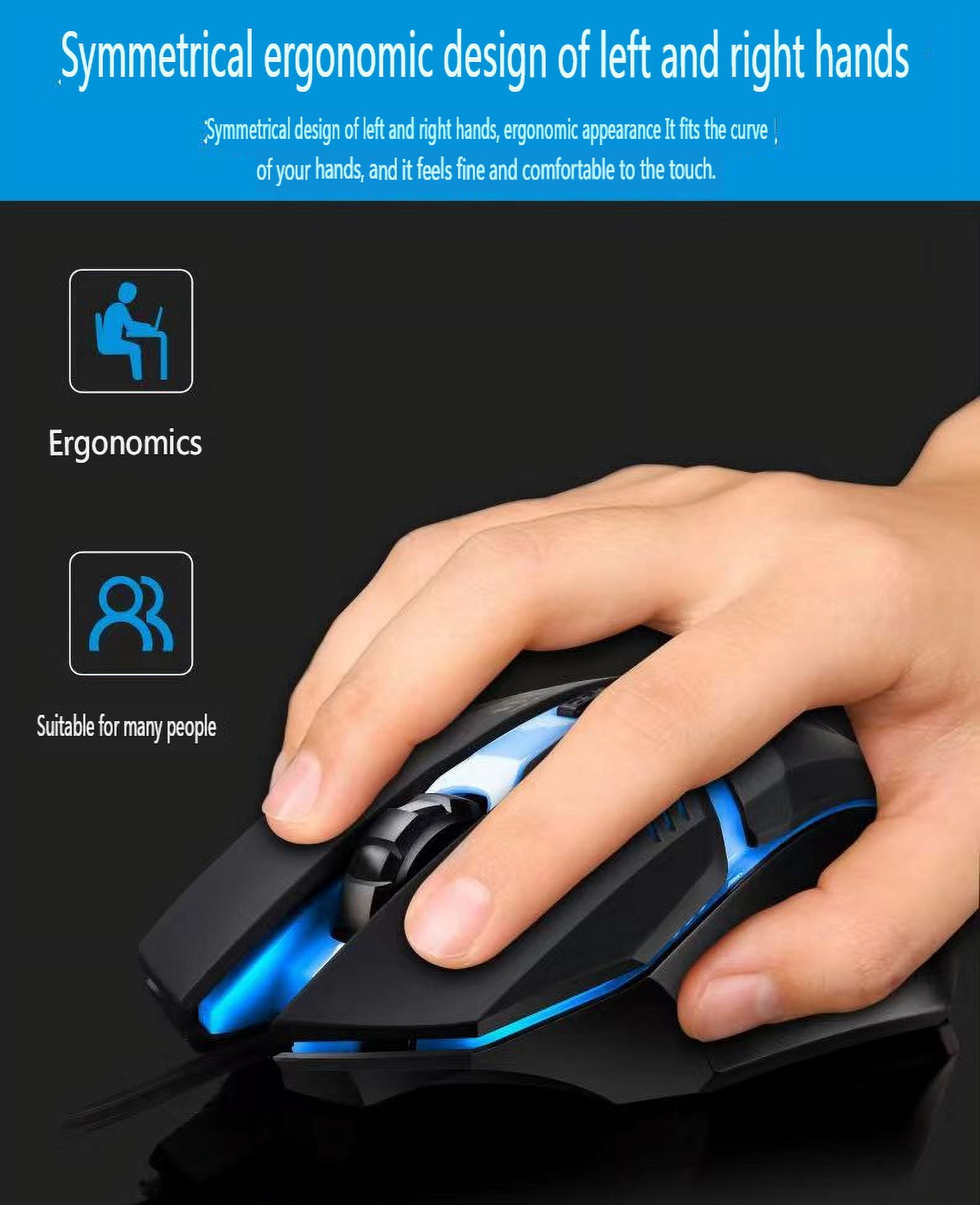 Computer mouse, wired USB interface, light-sensitive ergonomics, suitable for office notebook gaming mouse, black