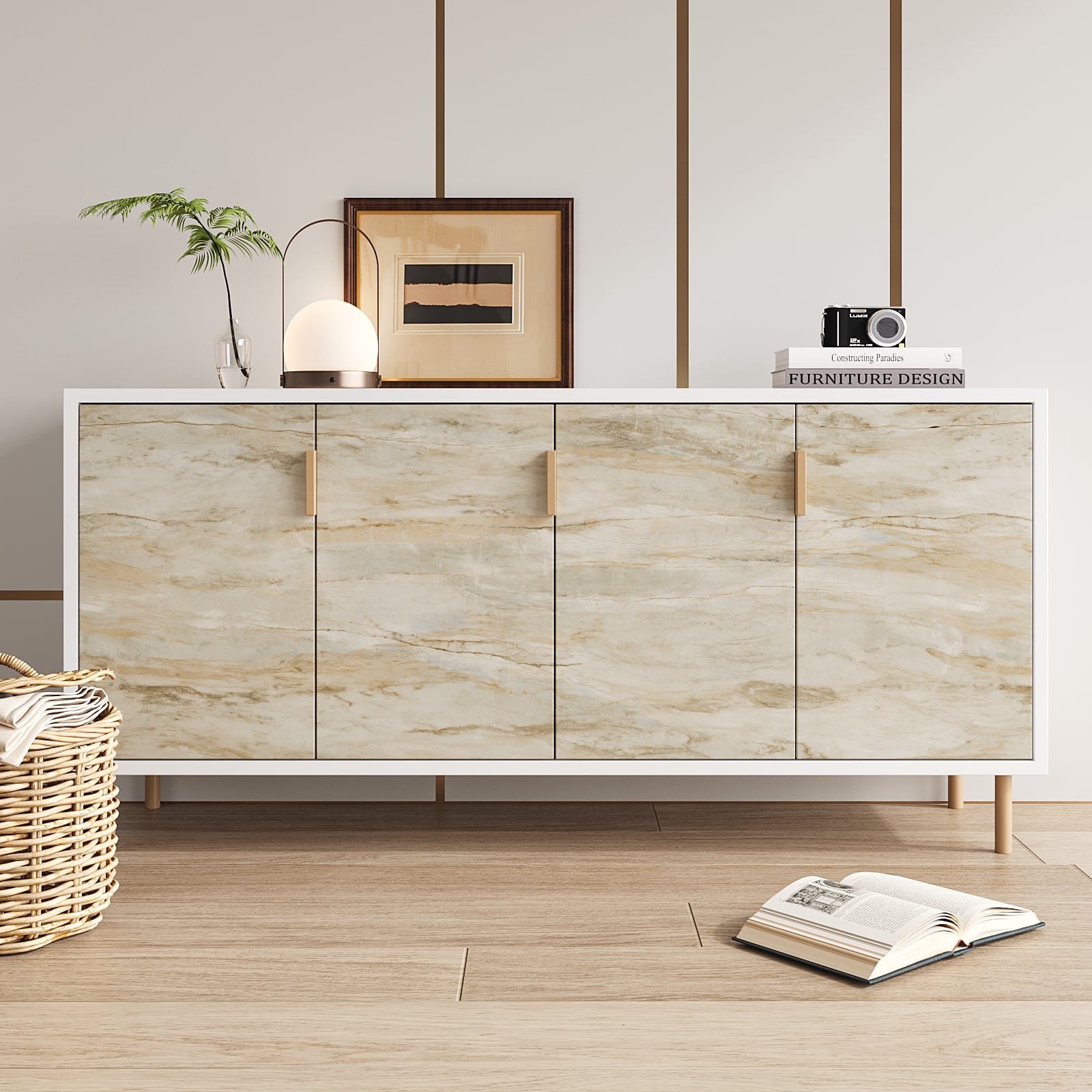 VEELIKE Slate Beige Marble Contact Paper for Countertops Peel and Stick Waterproof Onyx Marble Wallpaper 15.7''x354'' Self Adhesive Countertop Contact Paper for Kitchen Bathroom Counters Table Desk
