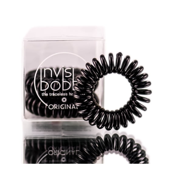True Black , Invisibobble The Traceless Hair Ring - 'Original' Hair - Pack of 3 w/ Sleekshop Teasing Comb
